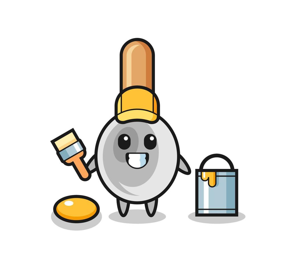 Character Illustration of cooking spoon as a painter vector