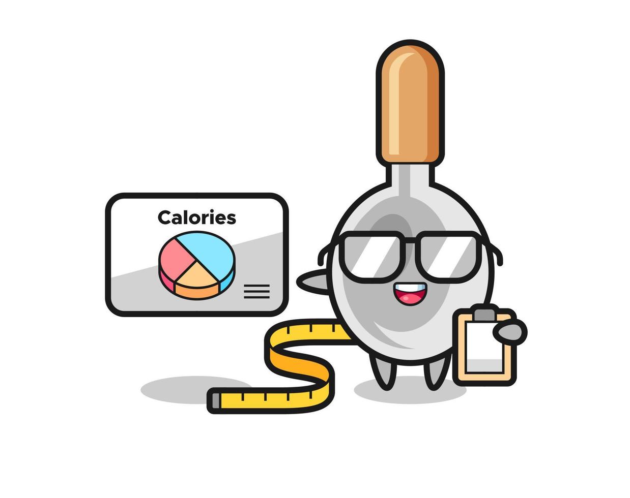 Illustration of cooking spoon mascot as a dietitian vector