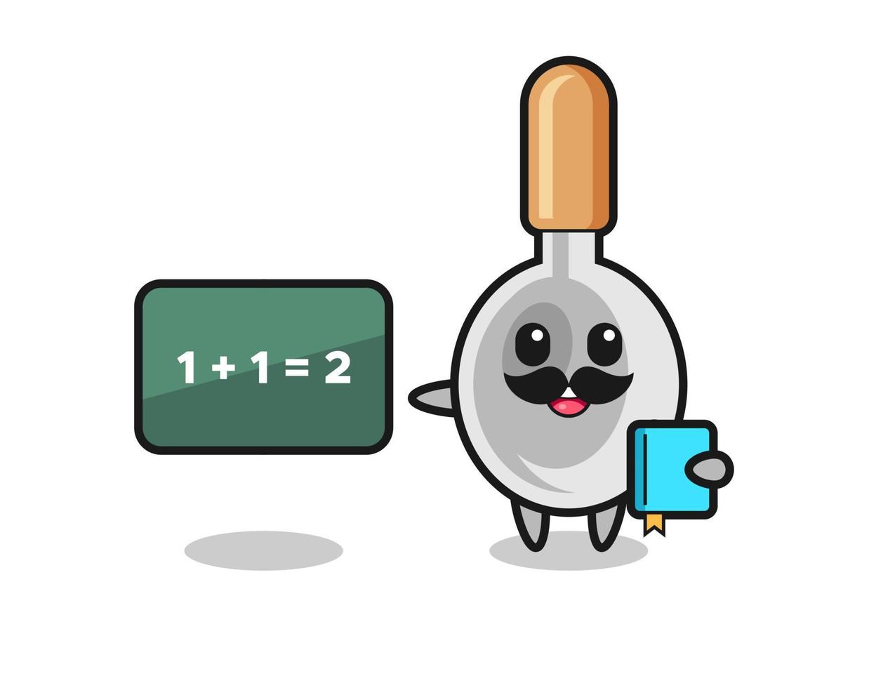 Illustration of cooking spoon character as a teacher vector