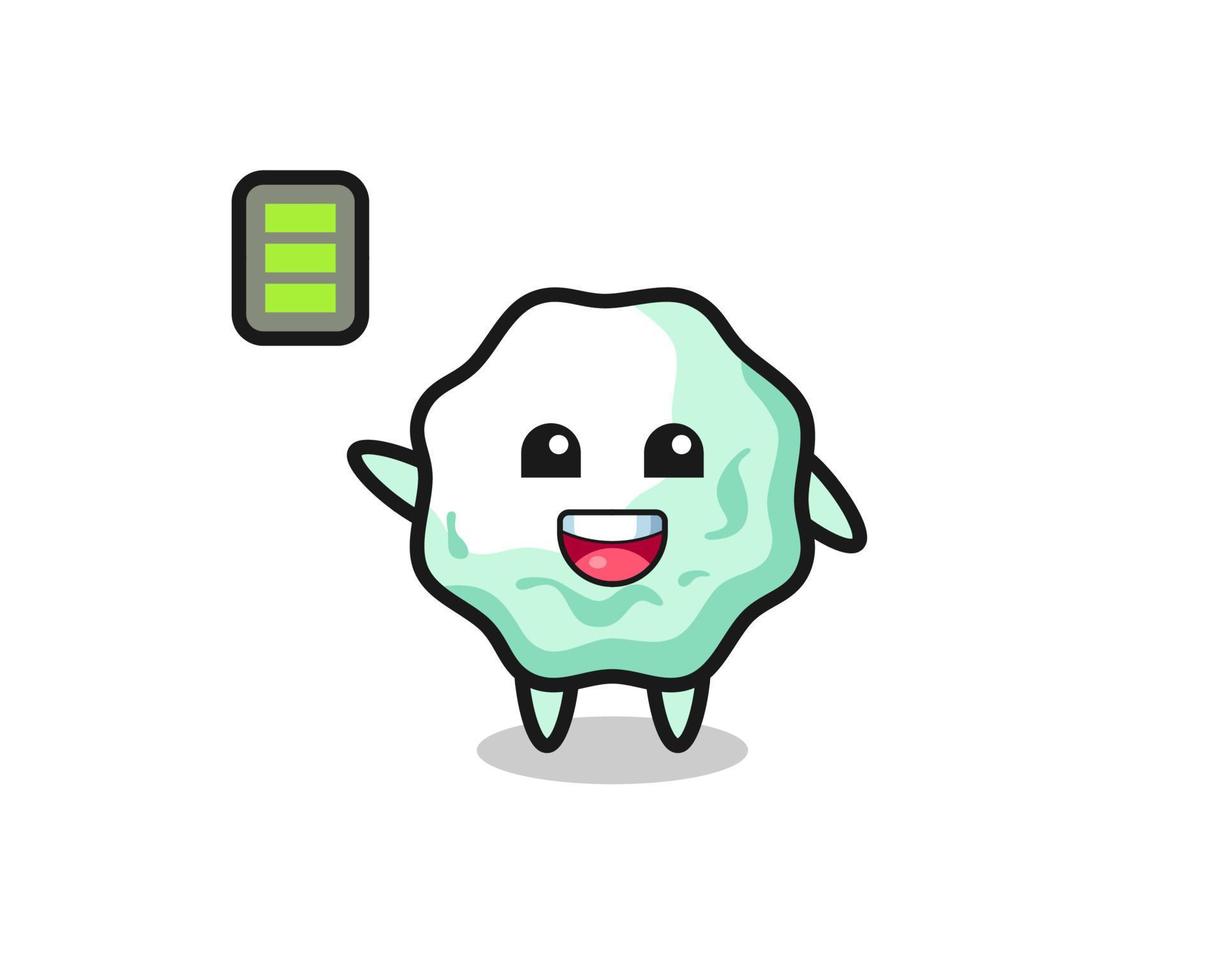 personaje de mascota de chicle con gesto enérgico vector