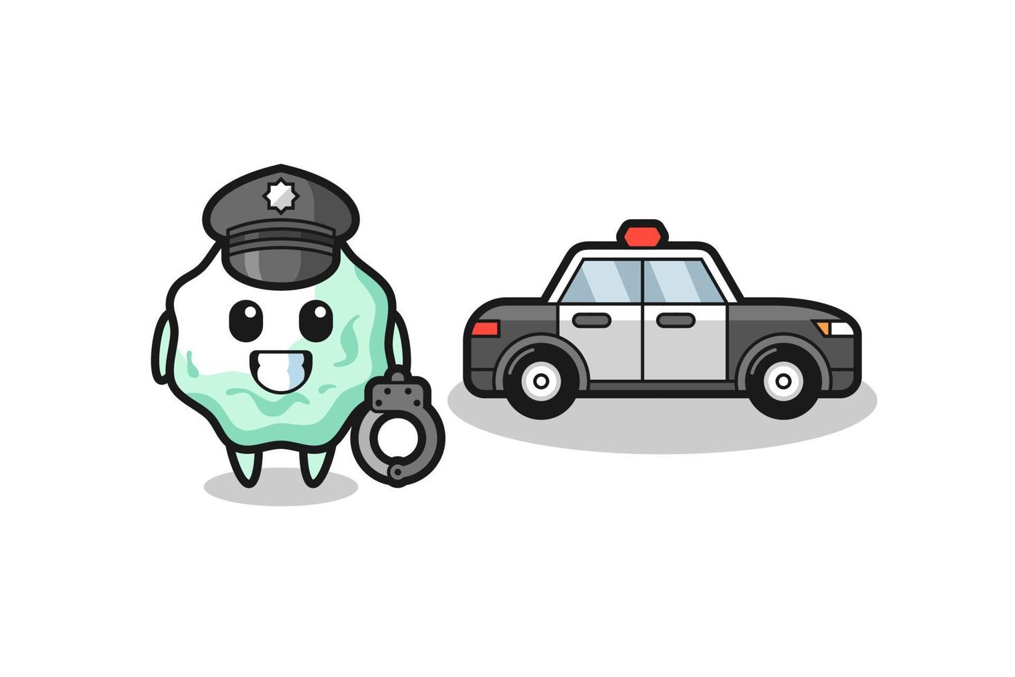 Cartoon mascot of chewing gum as a police vector