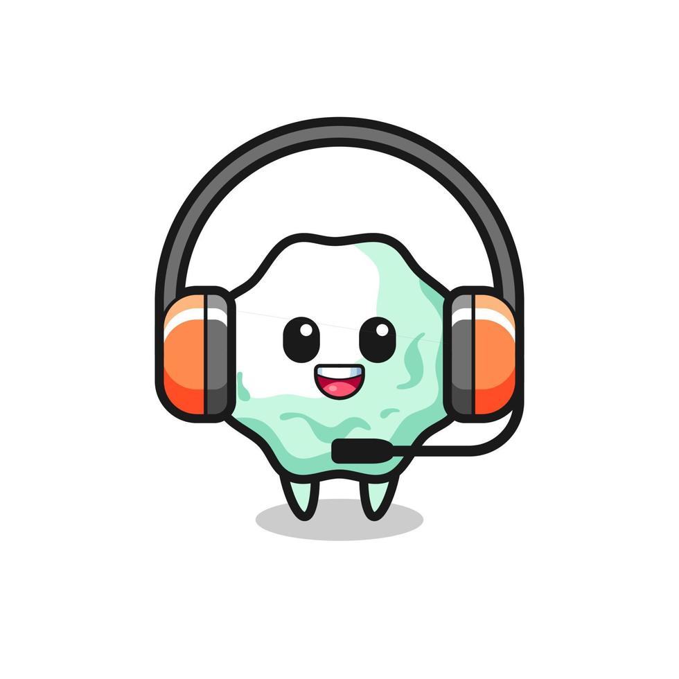 mascota de dibujos animados de chicle como servicio al cliente vector
