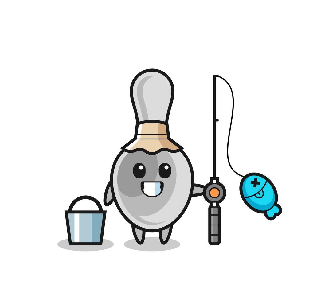 Mascot character of spoon as a fisherman vector