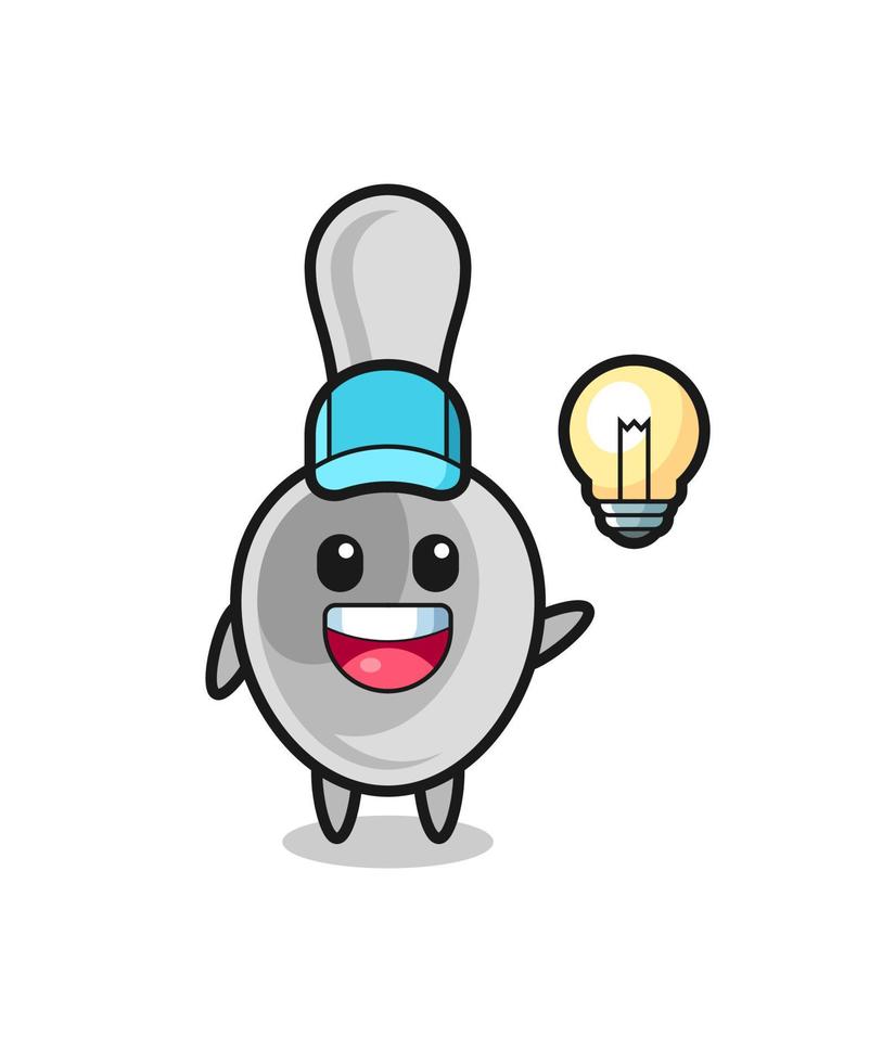spoon character cartoon getting the idea vector