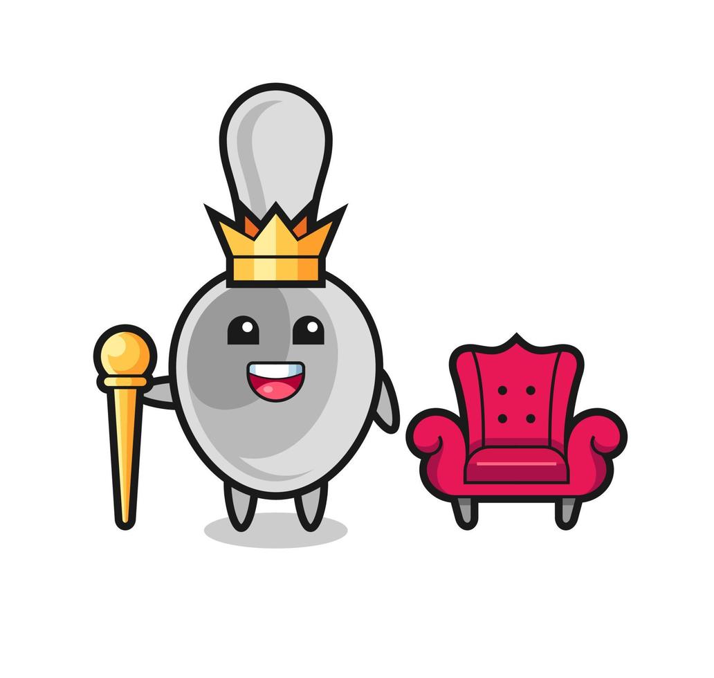 Mascot cartoon of spoon as a king vector