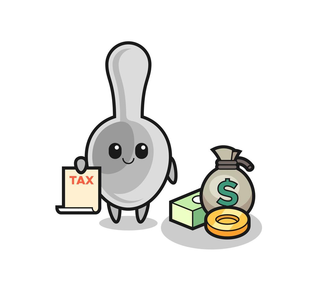 Character cartoon of spoon as a accountant vector