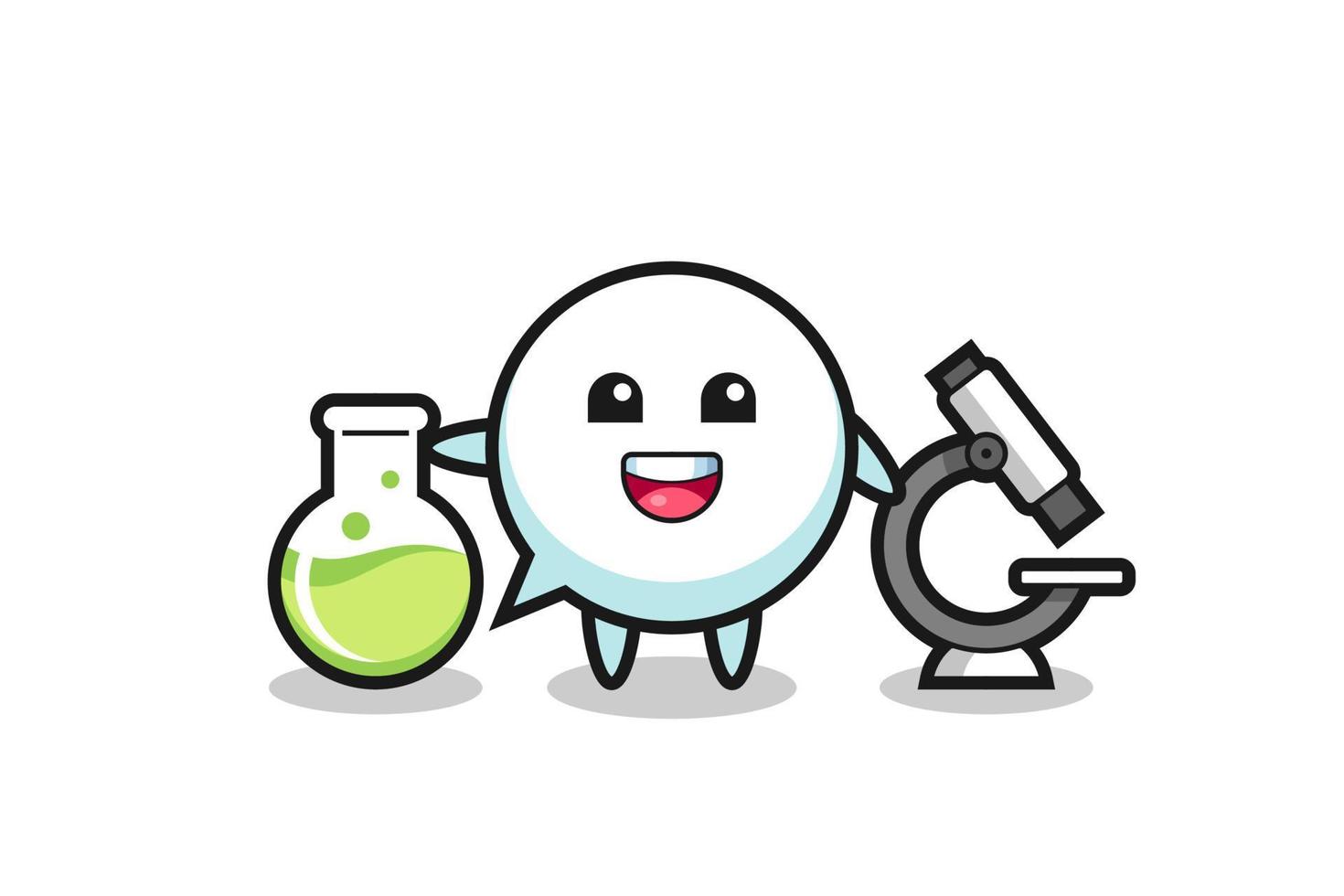 Mascot character of speech bubble as a scientist vector