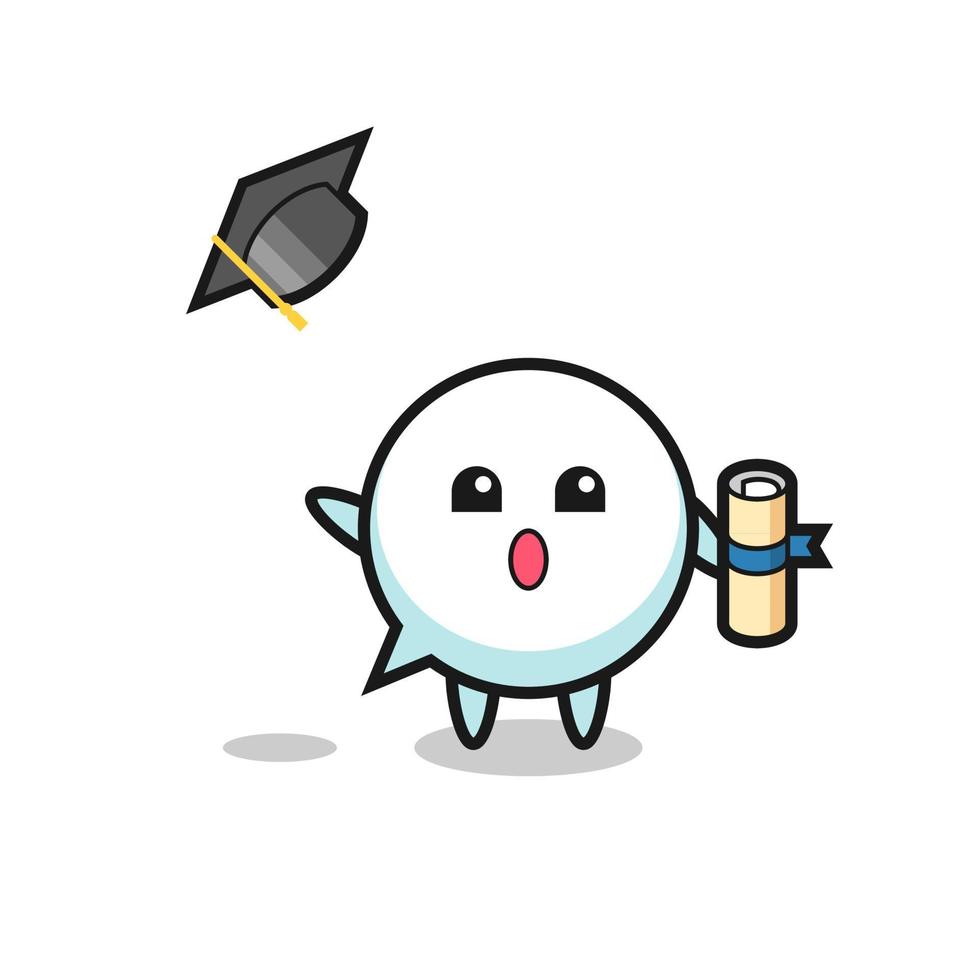 Illustration of speech bubble cartoon throwing the hat at graduation vector