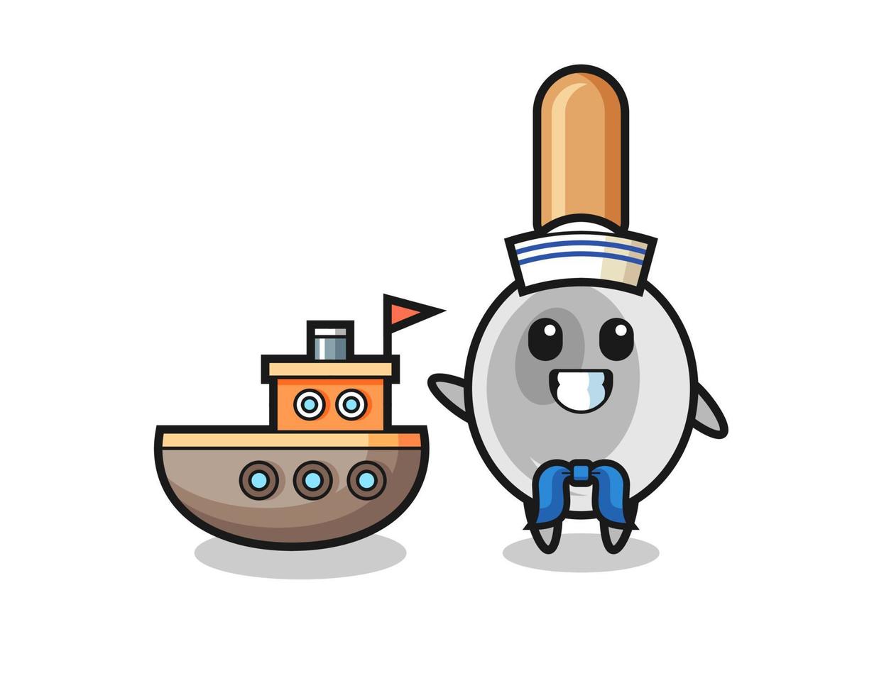 Character mascot of cooking spoon as a sailor man vector