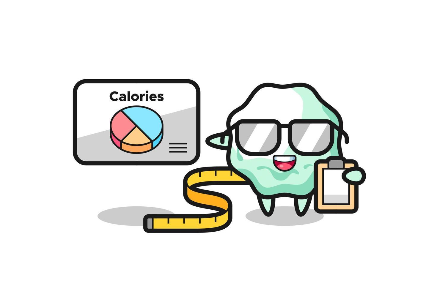 Illustration of chewing gum mascot as a dietitian vector