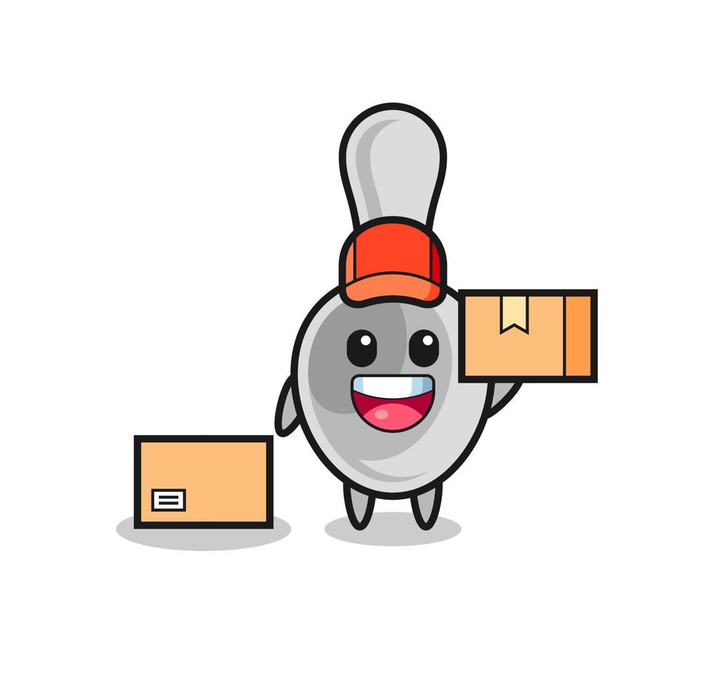 ilustración de mascota de cuchara como mensajero vector