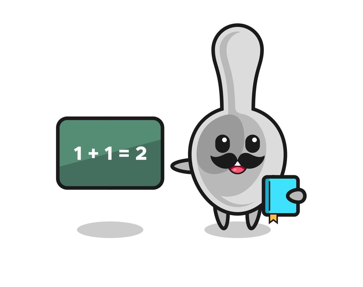 Illustration of spoon character as a teacher vector