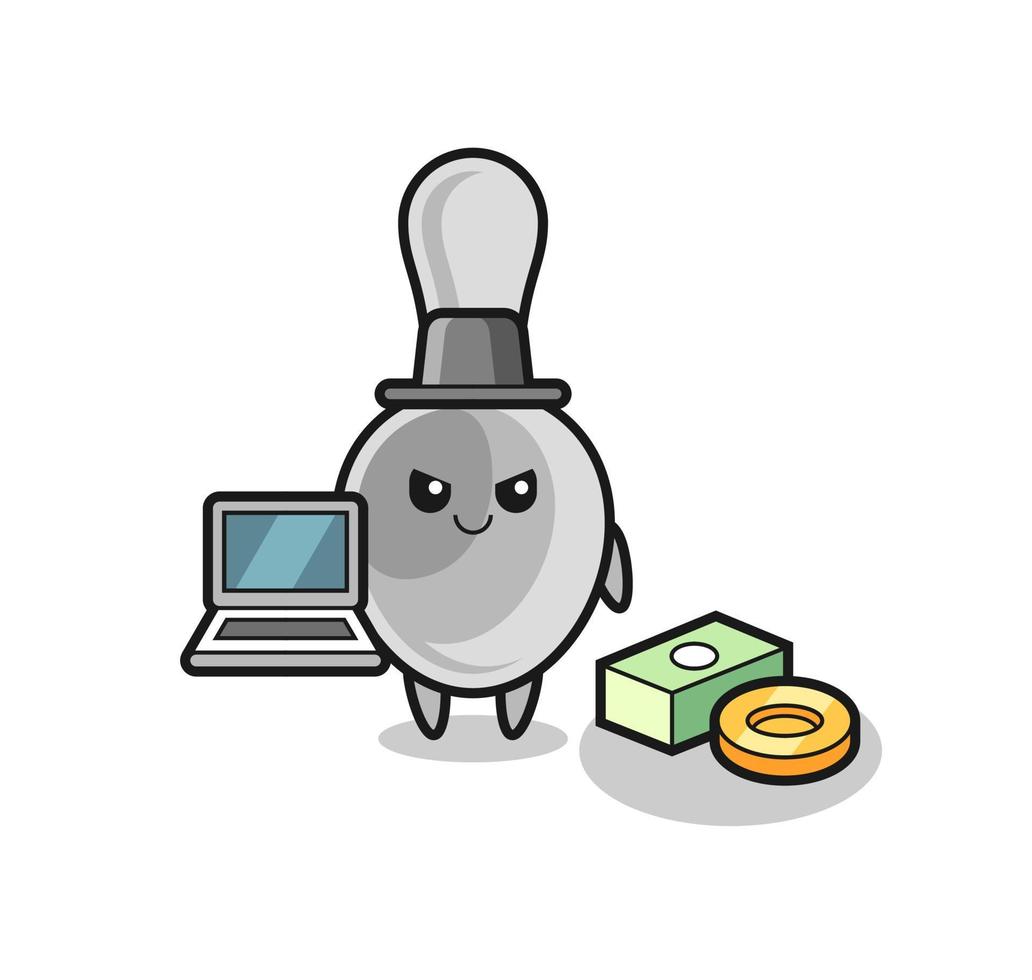 Mascot Illustration of spoon as a hacker vector