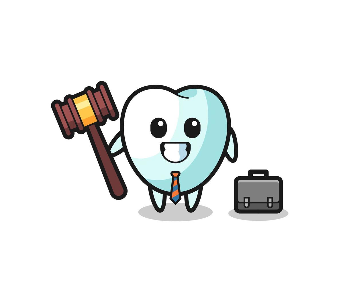 ilustración de la mascota del diente como abogado vector