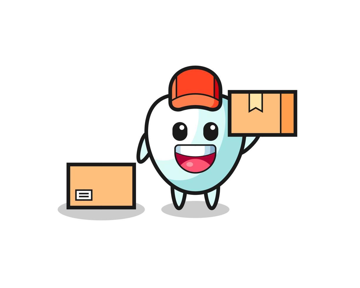 Mascot Illustration of tooth as a courier vector