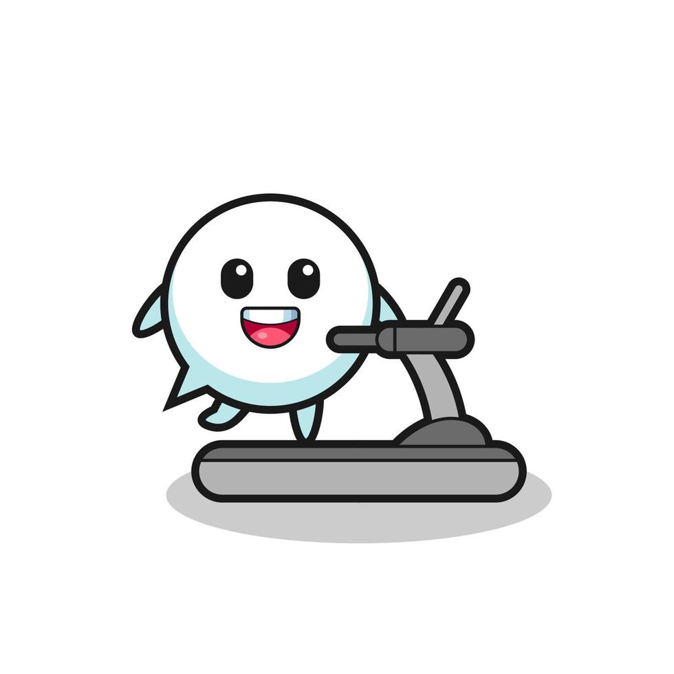 speech bubble cartoon character walking on the treadmill vector