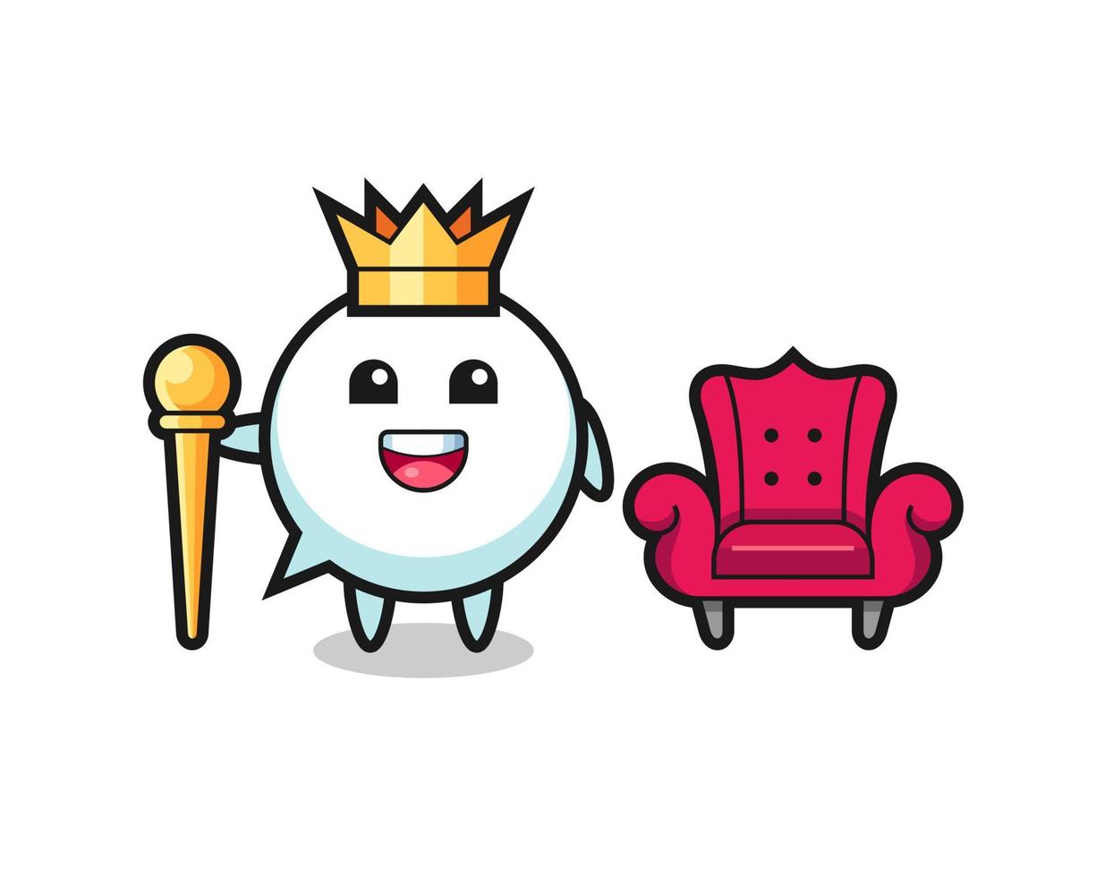 Mascot cartoon of speech bubble as a king vector