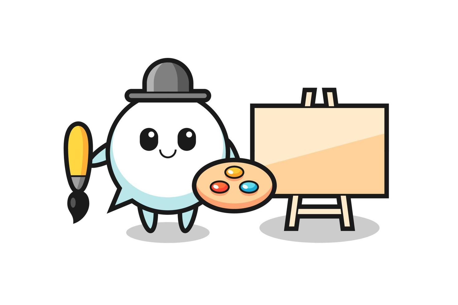 Illustration of speech bubble mascot as a painter vector