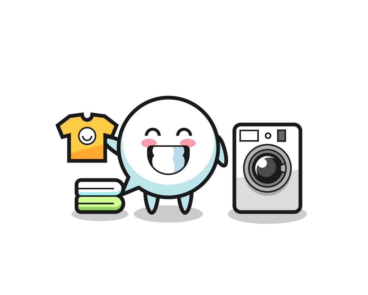 Mascot cartoon of speech bubble with washing machine vector