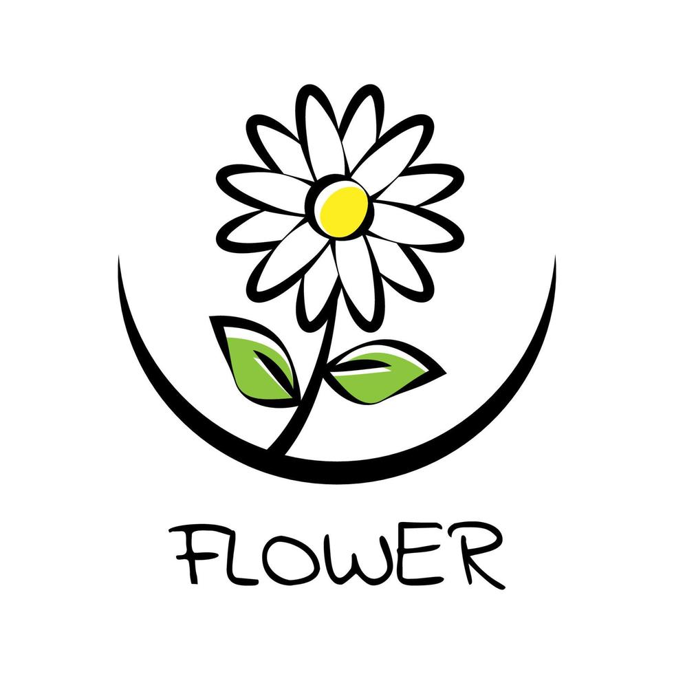 logotipo de la flor de la margarita para el logotipo de la empresa o la tienda vector