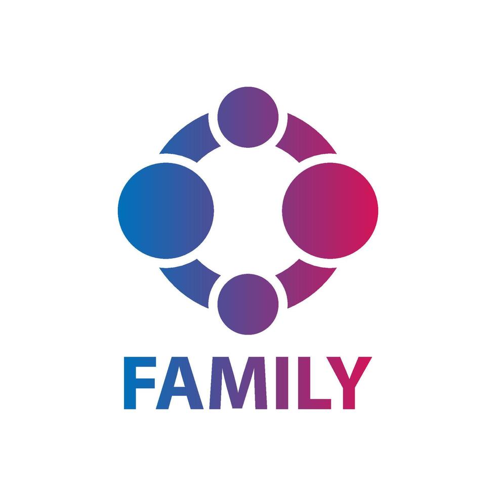 un logotipo que ilustra una familia que forma un círculo, para el logotipo o símbolo de una empresa vector