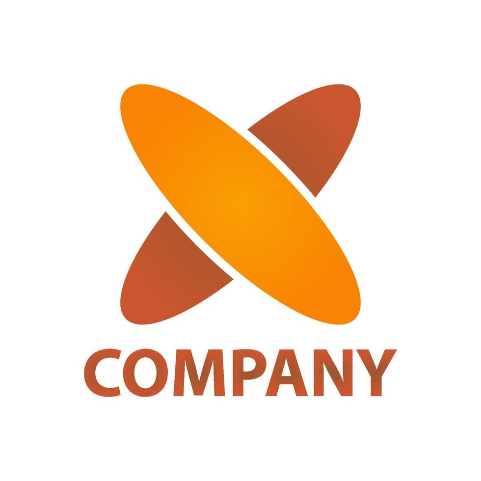 two oval circles cross each other to form the letter x, for the company logo and symbols vector