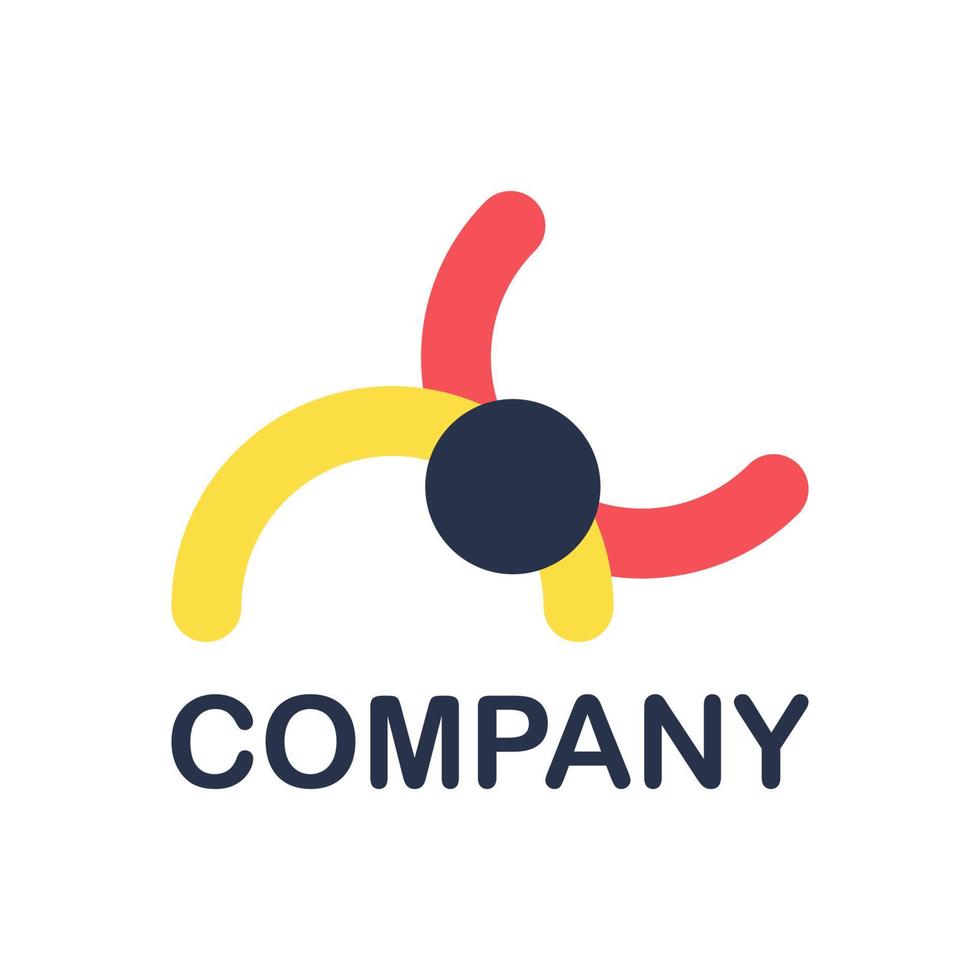 two half circles and one circle, for a company logo or symbol vector