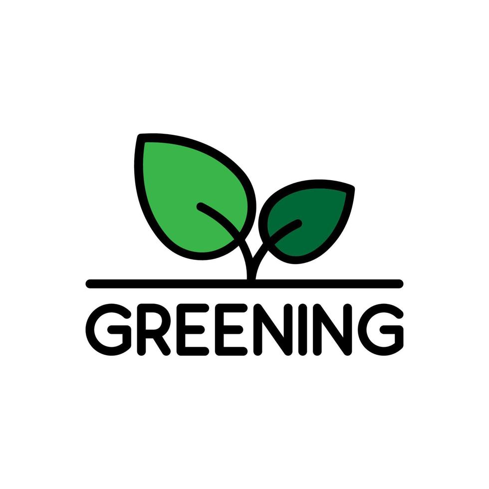 gráfico vectorial ilustrativo de dos hojas como símbolo de ecologización, para el logotipo o símbolo de una empresa vector