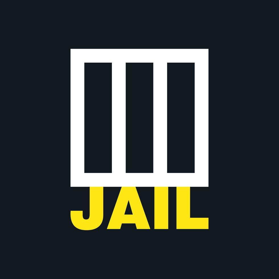 logo in the shape of a jail cell, with the word jail below, for a company logo or symbol vector