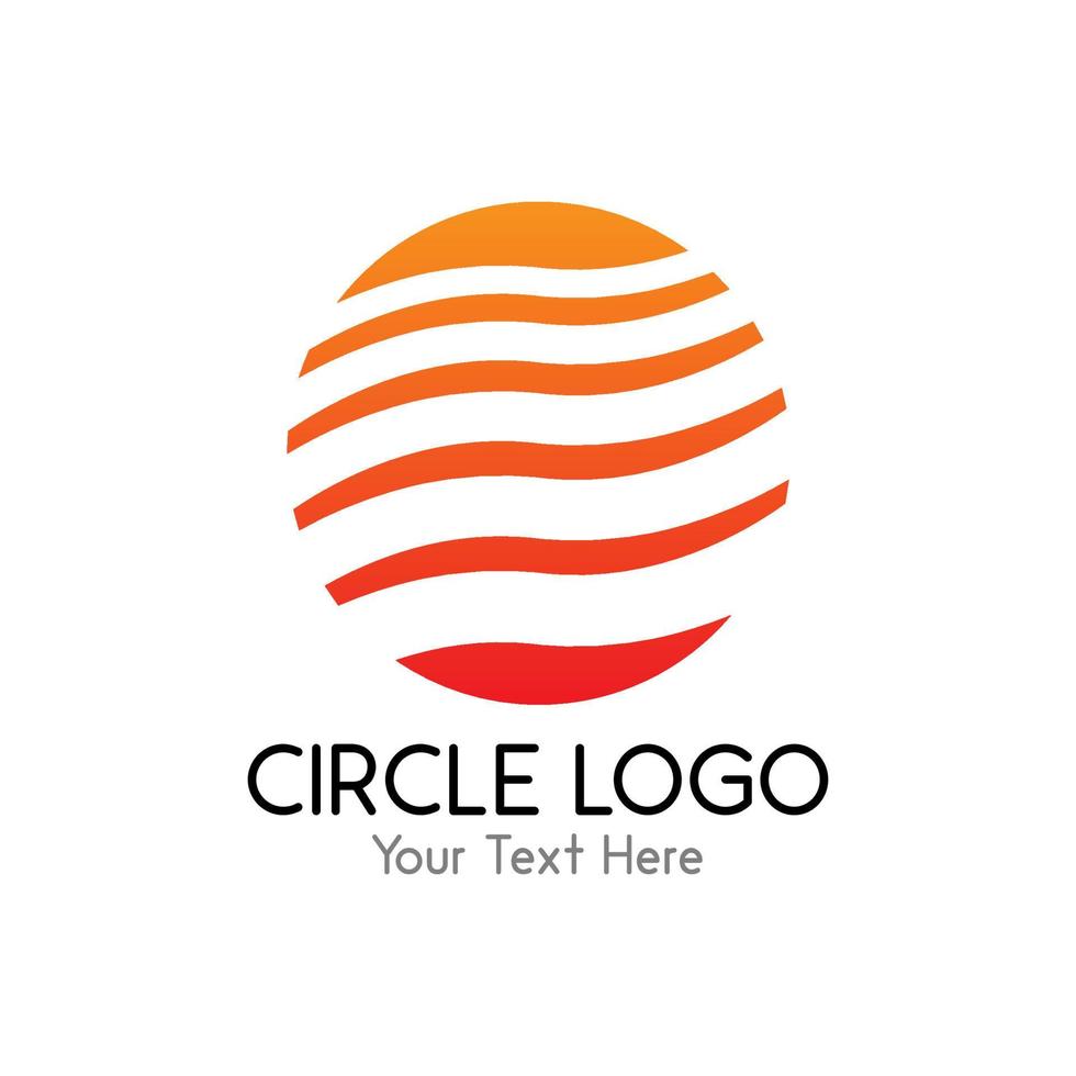 un logotipo circular como el sol con líneas onduladas en el medio para el logotipo o símbolo de una empresa vector