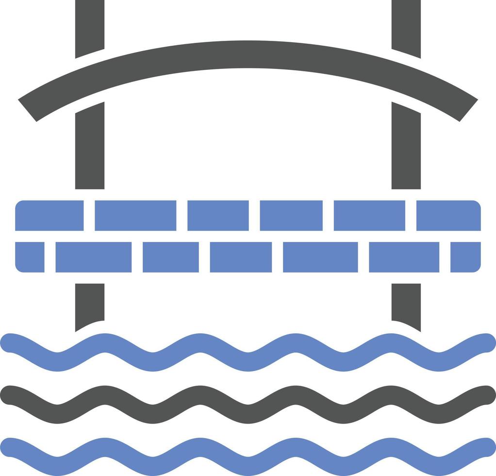 estilo de icono de puente vector