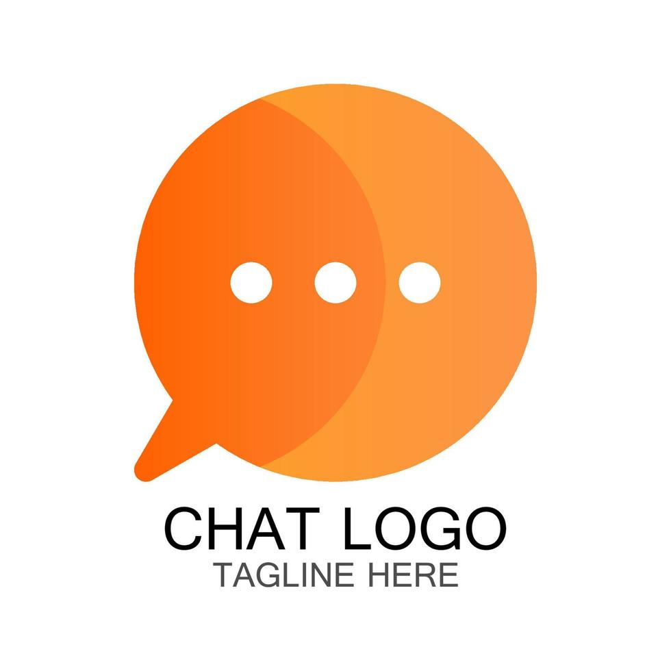 chat logo, speech bubble orange color circle, for a company logo or symbol vector