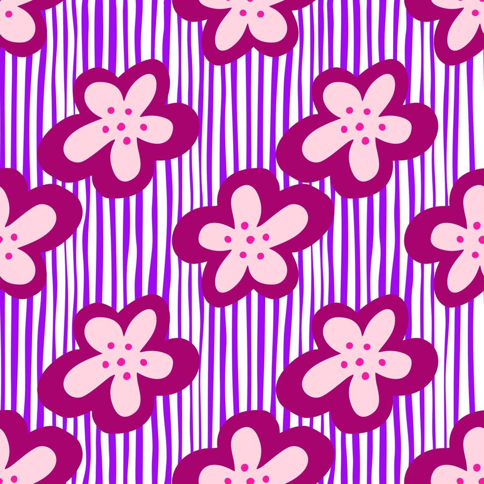 flores decorativas creativas de patrones sin fisuras. papel tapiz de capullos de flores estilizadas simples. vector