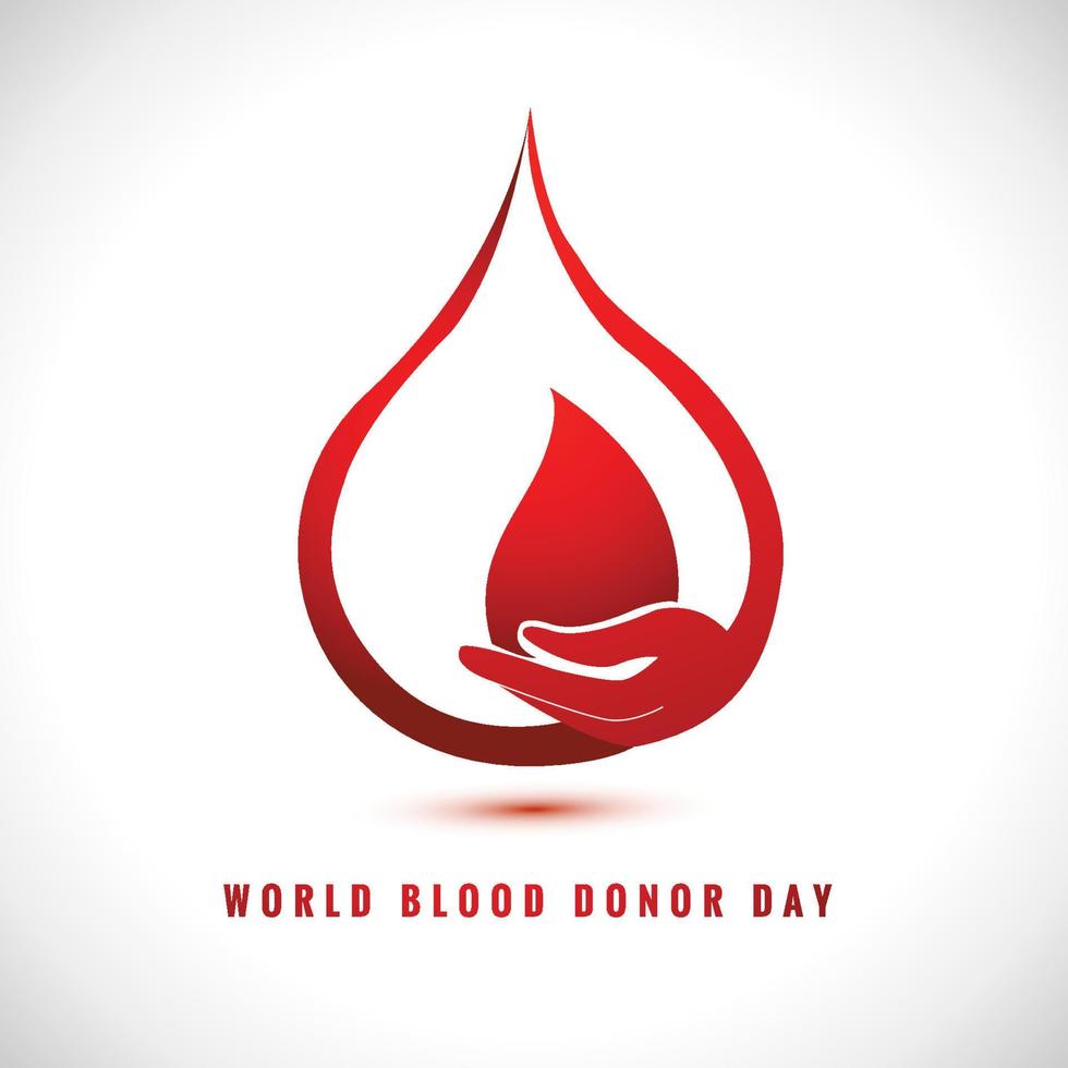 Beautiful hands saving blood drop card design vector