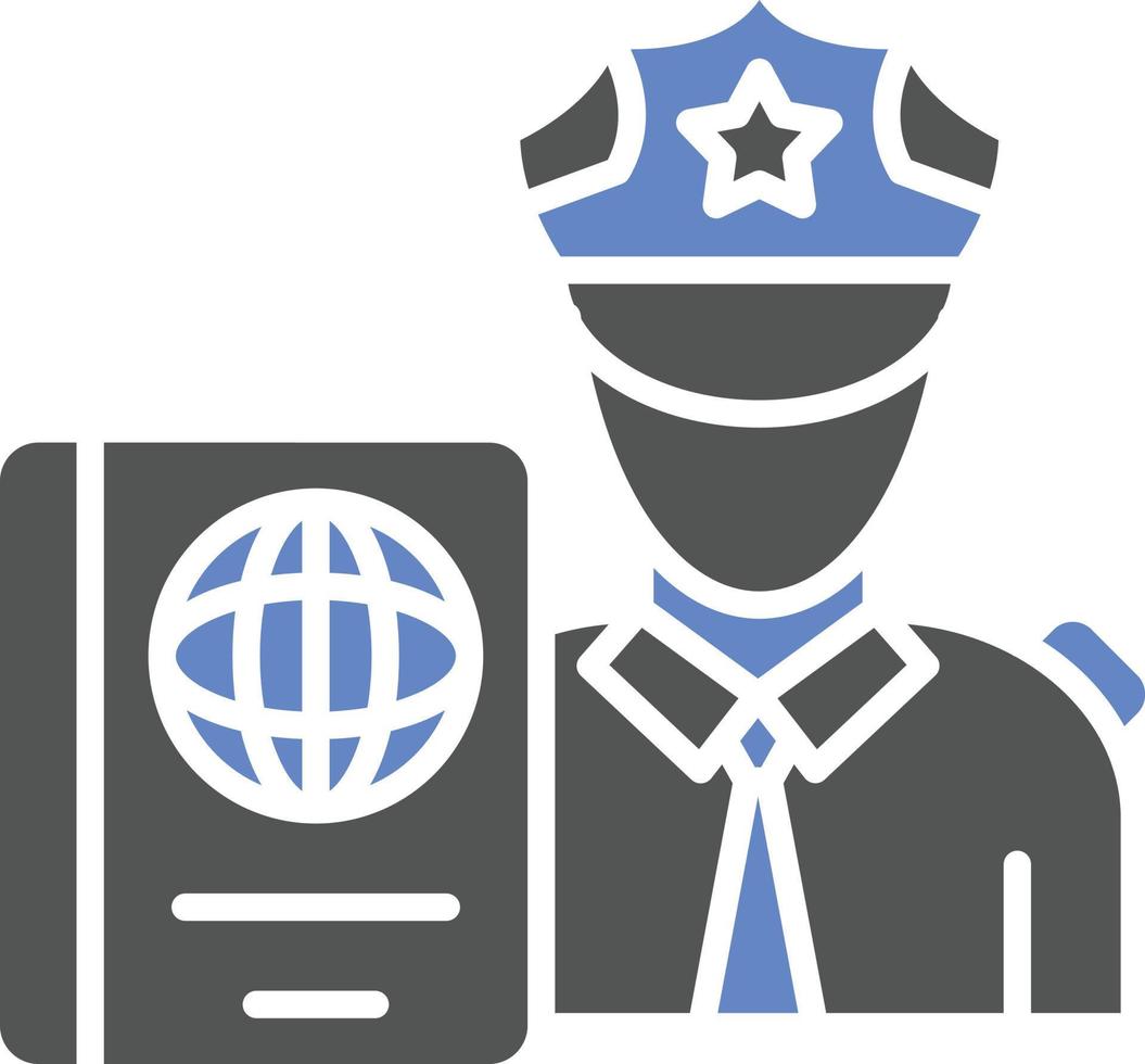 Passport Control Icon Style vector