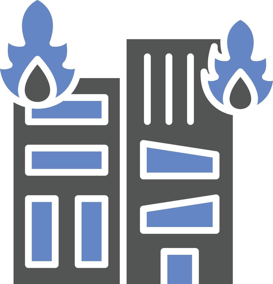 Building Fire Icon Style vector