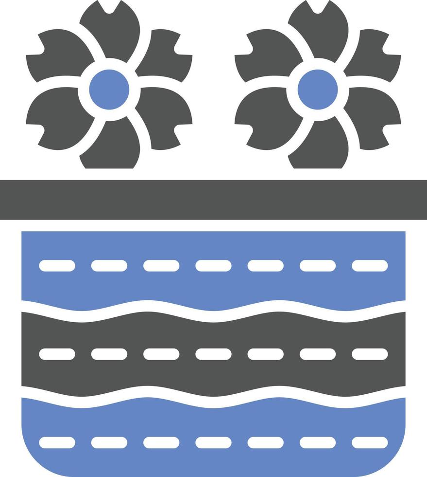estilo de icono de cesta de flores vector