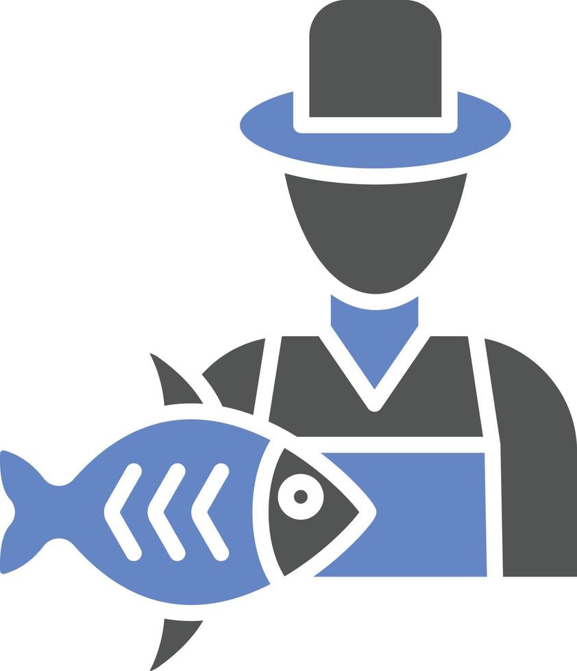 estilo de icono de pescador vector