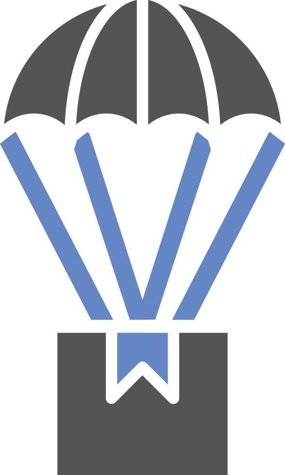 estilo de icono de entrega de paracaídas vector