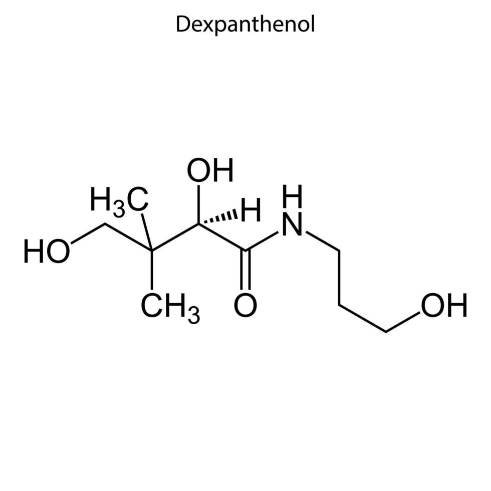 Skeletal formula of molecule. vector