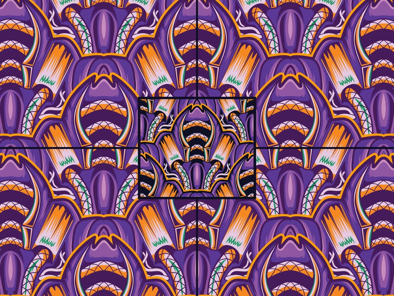 set color combination of seamless ornamental pattern vector