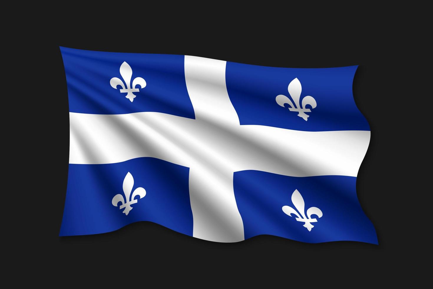 waving flag of Quebec vector