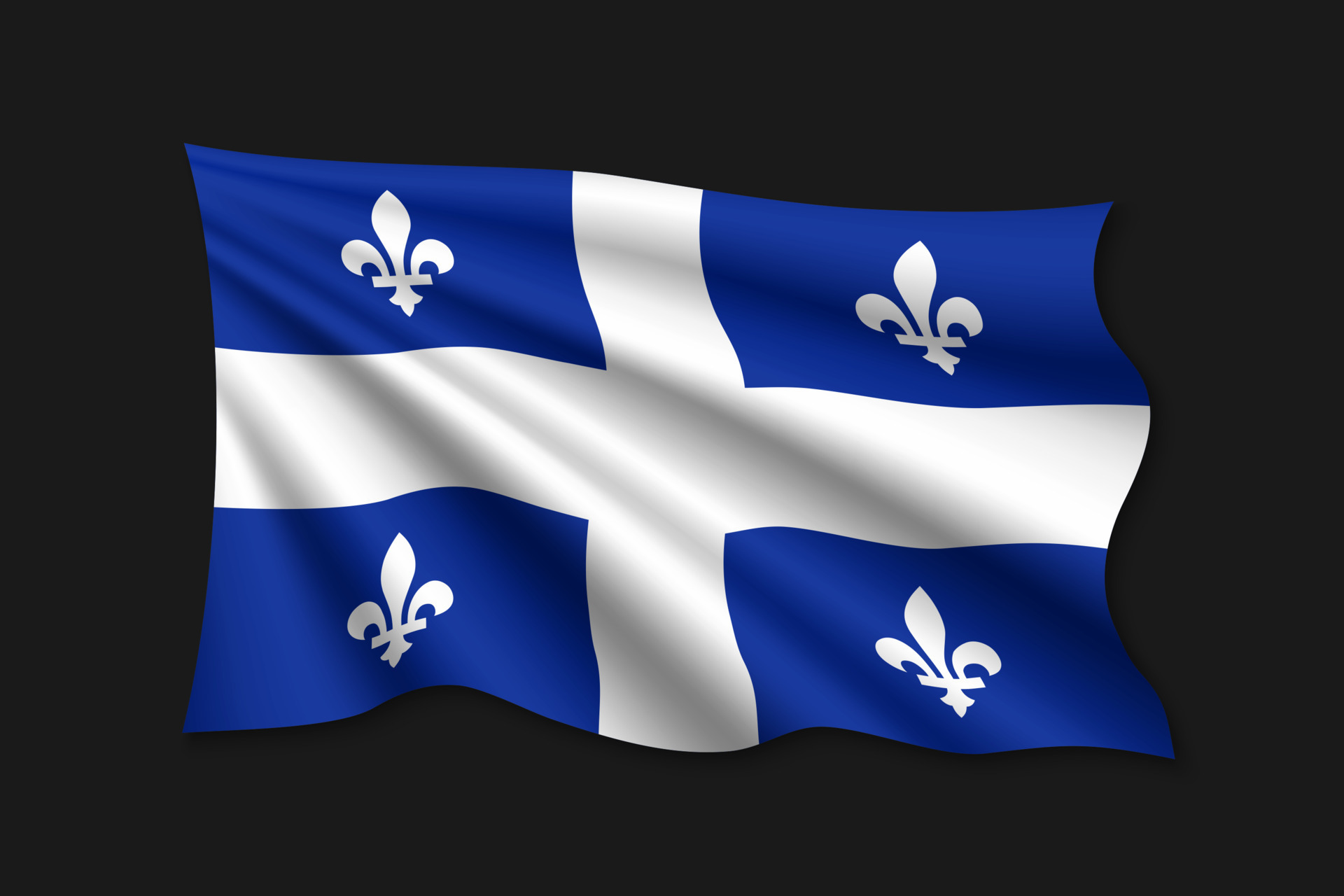 ondeando la bandera de Quebec 8051441 Vector en Vecteezy