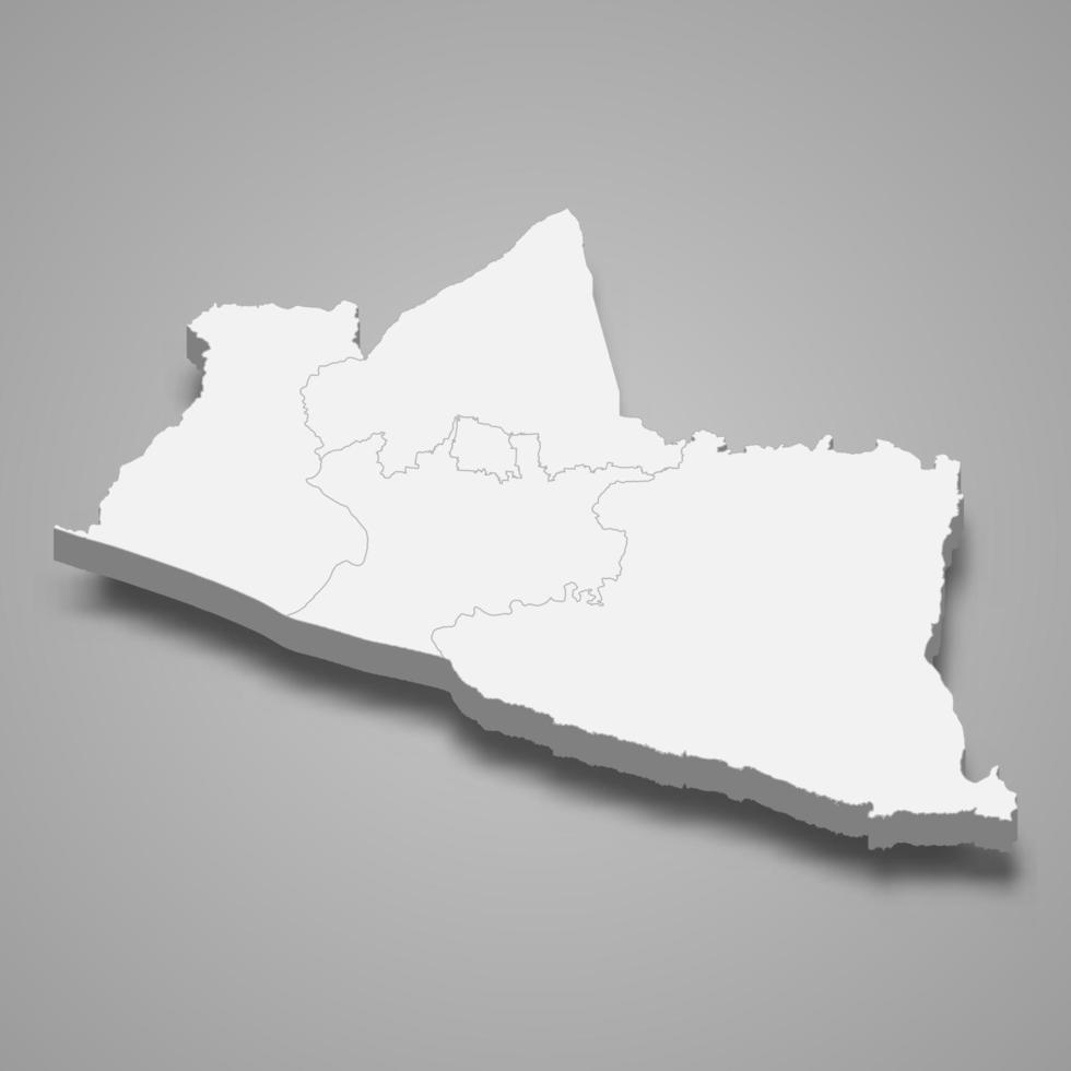 3d isometric map of Yogyakarta is a province of Indonesia vector