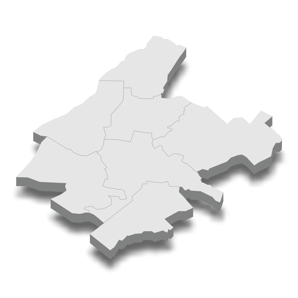 3d isometric map of Athens City is a Capital of Greece, vector