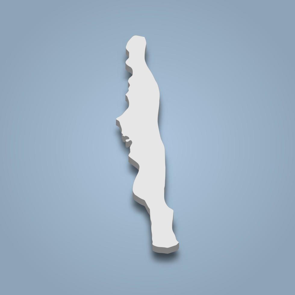 El mapa isométrico 3d del puerto es una isla en Bahamas vector