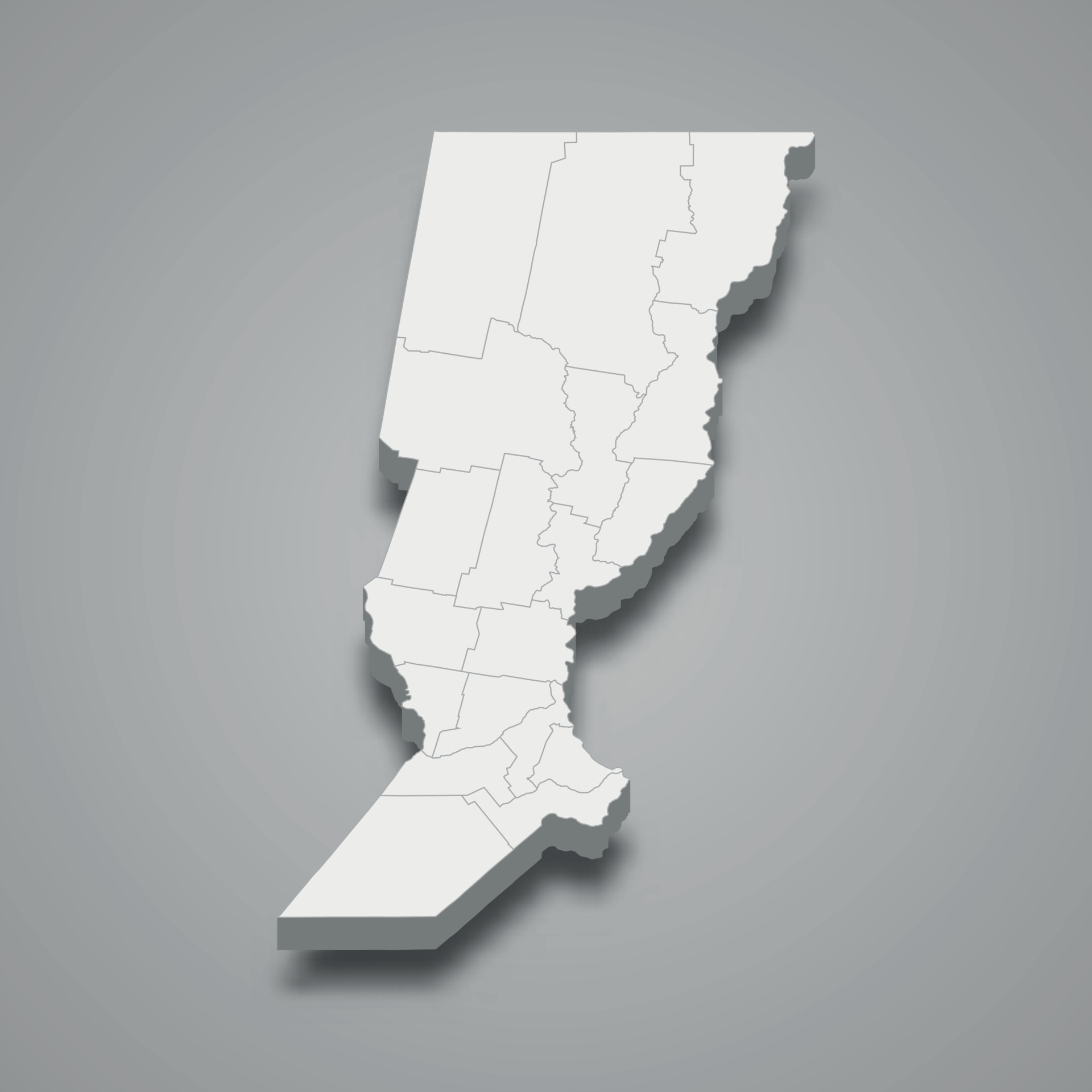 3d isometric map of Santa Fe is a province of Argentina 8051531 Vector