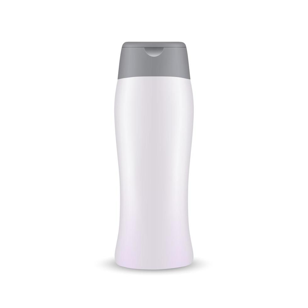 Realistic plastic Shampoo bottle mockup vector