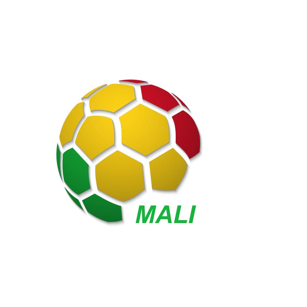 abstract soccer ball with national flag colors vector