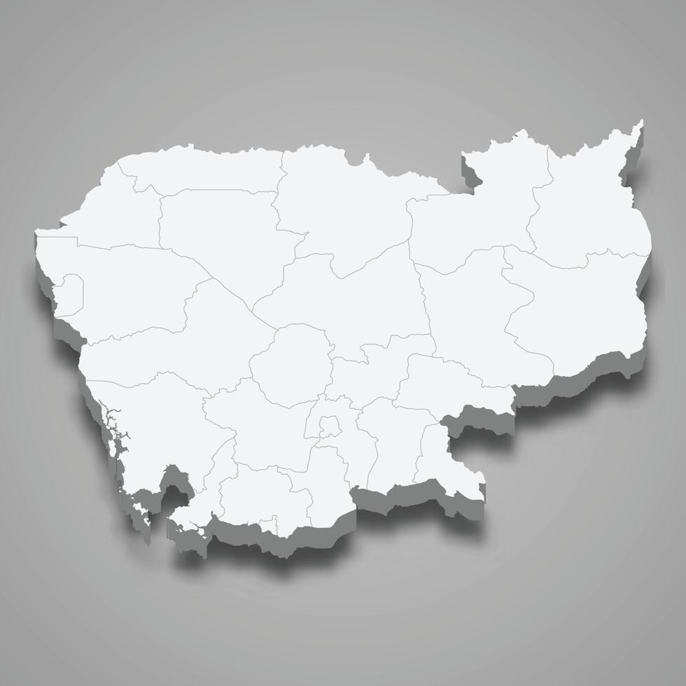 3d map with borders Template for your design vector